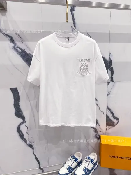 Loewe Anagram Embroidered T-Shirt Black/White/Gray/Green/Orange/Pink/Beige/Multicolor - 34