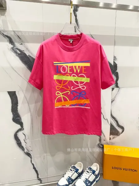 Loewe Multicolor Anagram Graphic T-Shirt Pink - 1