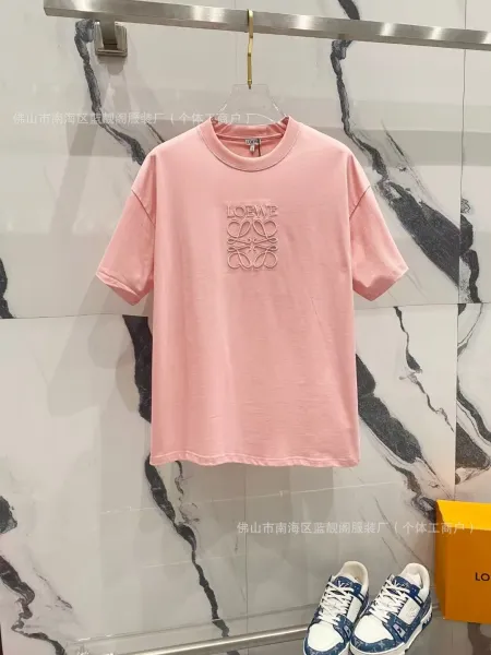 Loewe Anagram Embroidered Pink T-Shirt - 1