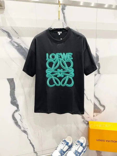Loewe Anagram Embroidered Black T-Shirt - 1