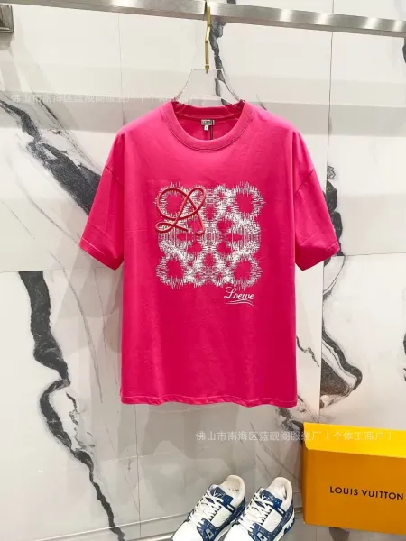 Loewe Anagram Graphic Print Pink T-Shirt - 1