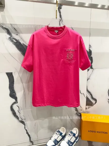 Loewe Logo Patch Pocket T-Shirt Pink - 1