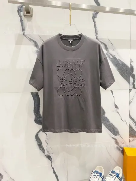Loewe Anagram Embroidered Gray T-Shirt - 1