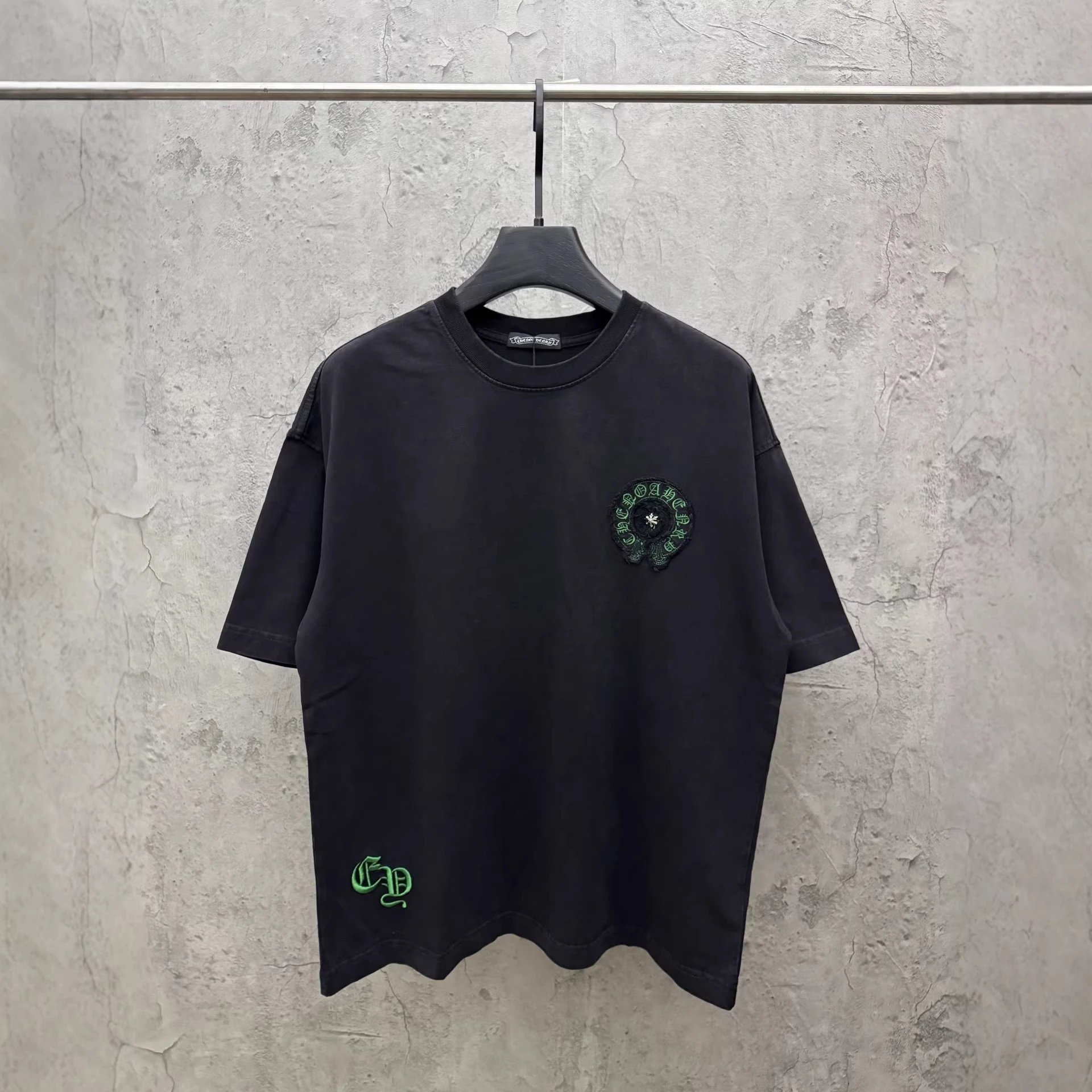 Short sleeved Classic Horseshoe Sanskrit American Washable Patch Embroidered Couple Short Sleeve