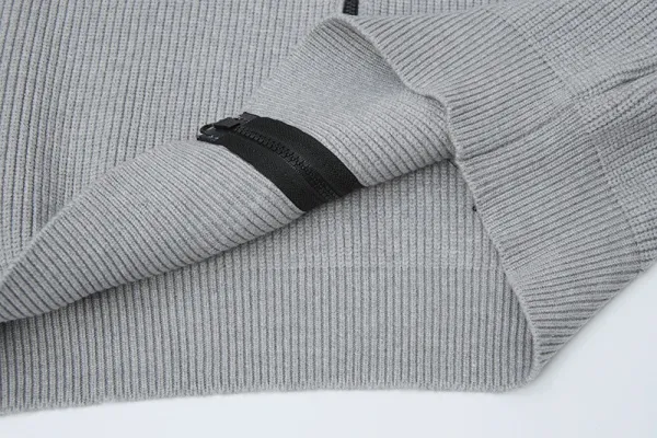 Stone Island Ribbed Zip-Up Knit Sweater White - 16
