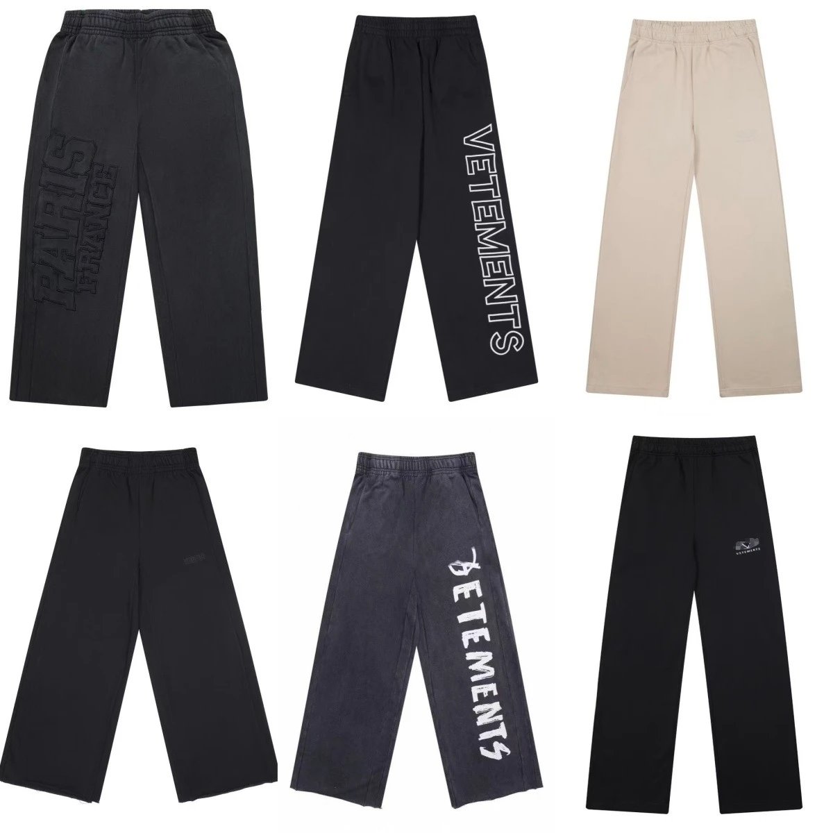 Embroidered Letter Wide Leg Casual Pants