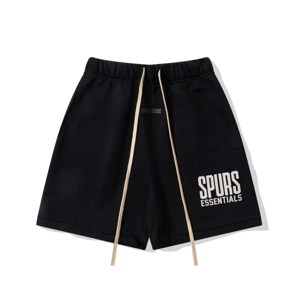 Fear of God Essentials Spurs Essentials Black Sweat Shorts - 1