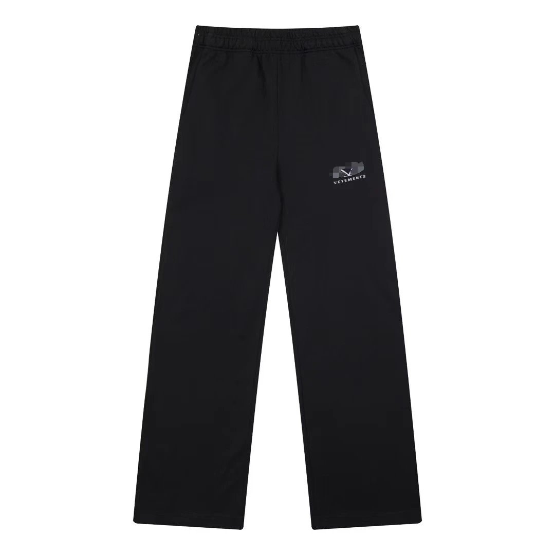 Embroidered Letter Wide Leg Casual Pants photo 7
