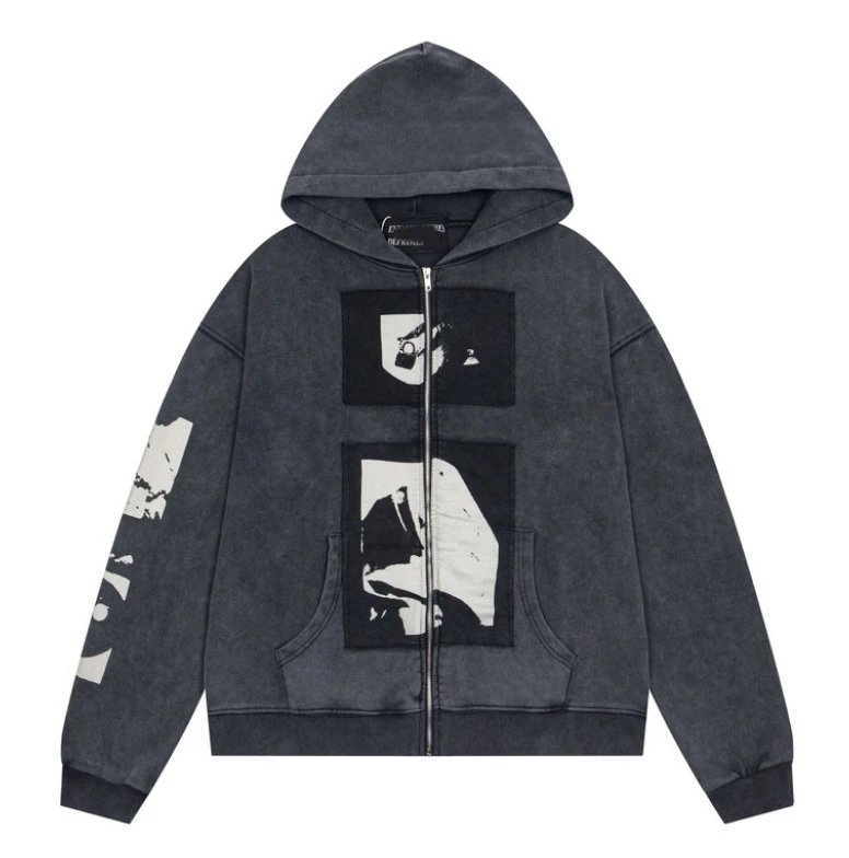 ER829 Black Zip-Up Sweatshirt