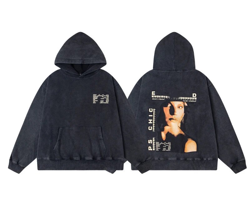 ER833 Black Hooded Sweatshirt