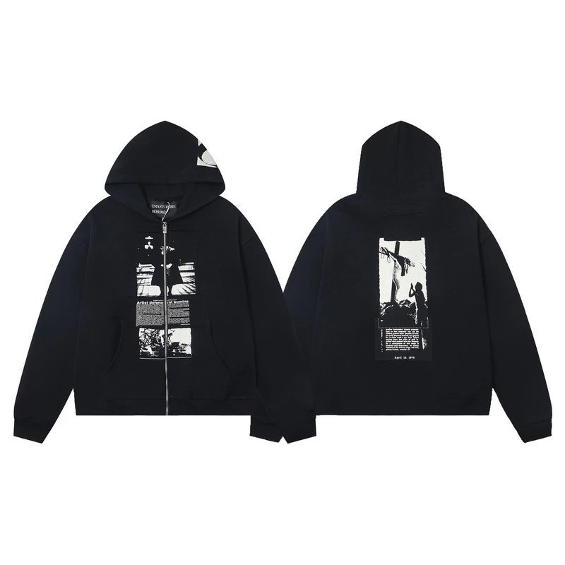 ER838 Black Zip-Up Sweatshirt