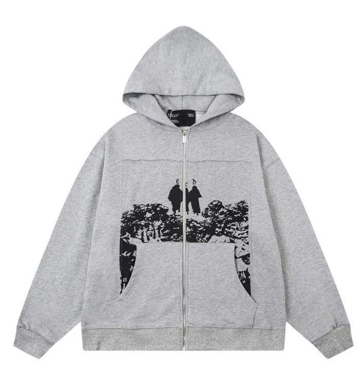 ER830 Grey Zip-Up Sweatshirt