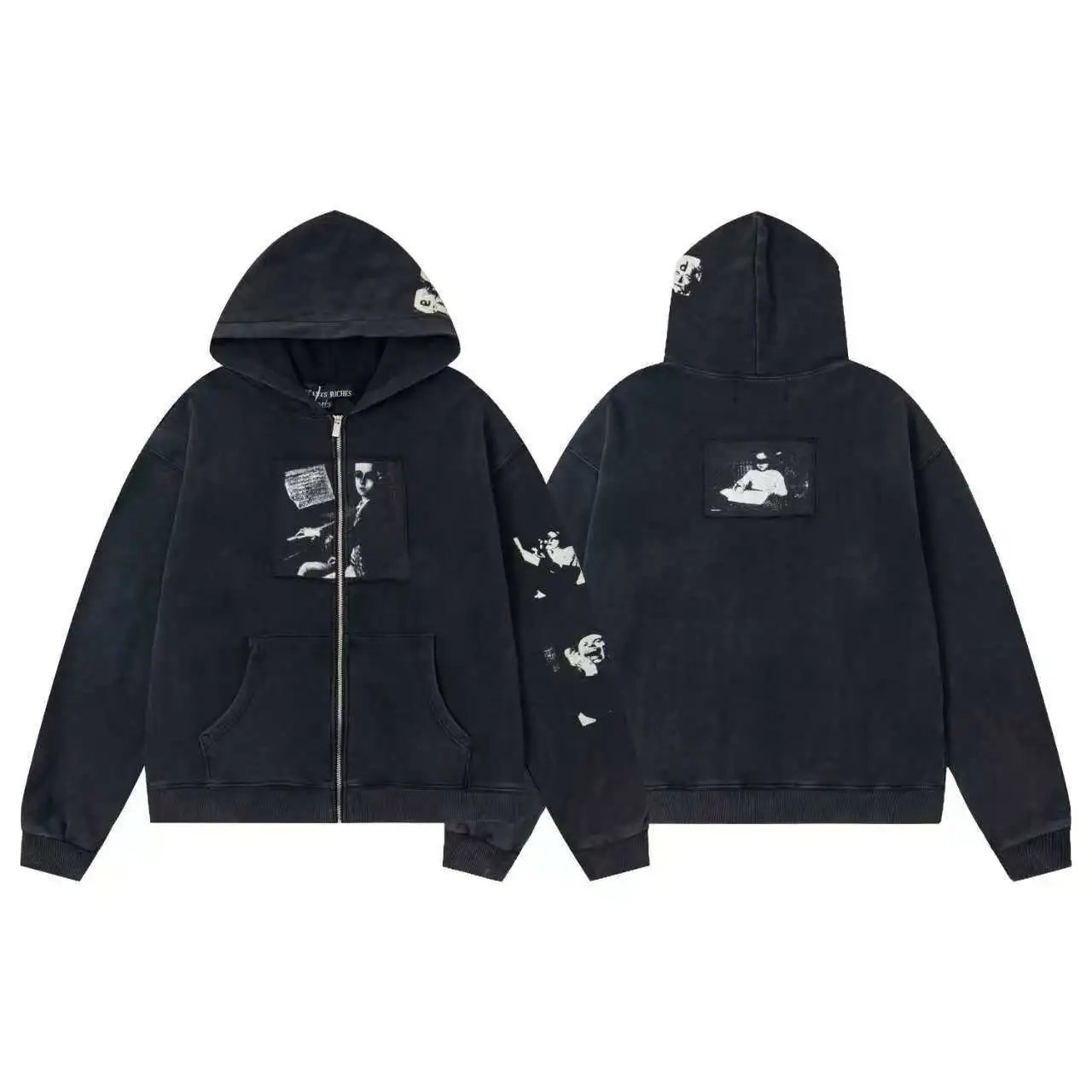 ER842 Black Zip-Up Sweatshirt