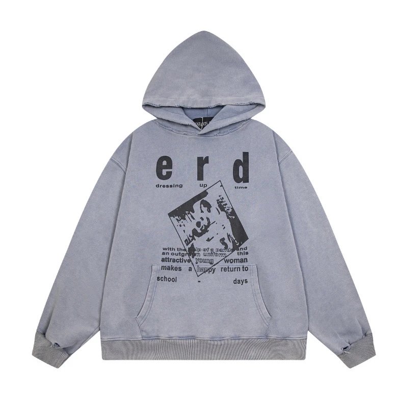 ER819 Grey Hooded Sweatshirt