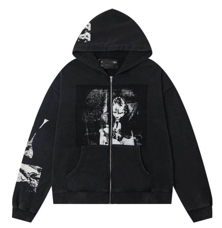 ER831 Black Zip-Up Sweatshirt