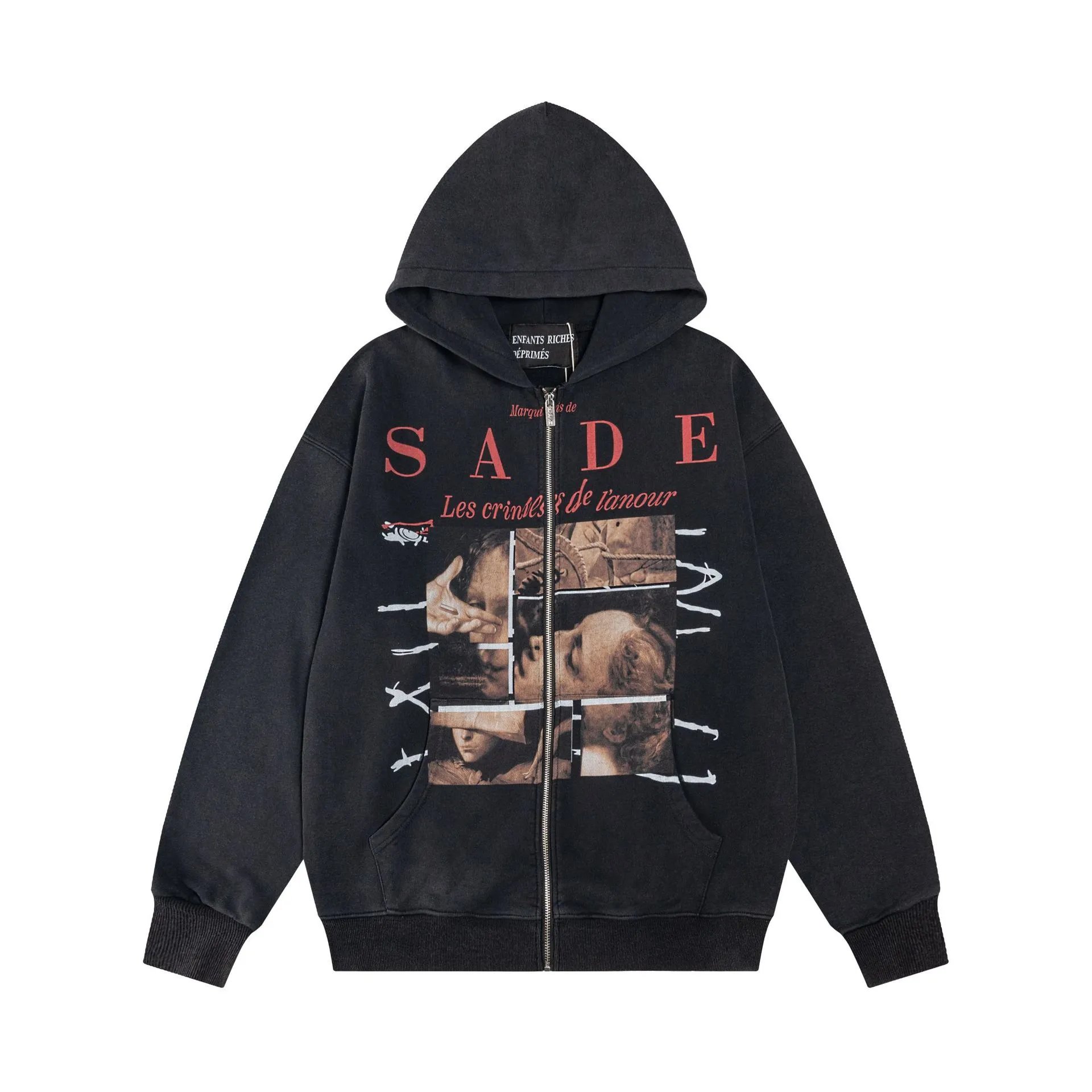 ER869 Black Zip-Up Sweatshirt