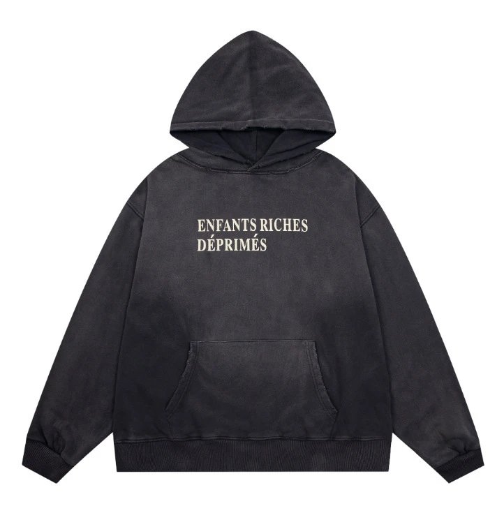 ER818 Dark Grey Hooded Sweatshirt