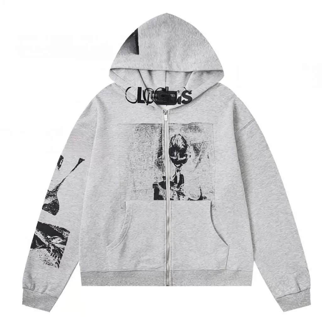 ER831 Grey Zip-Up Sweatshirt