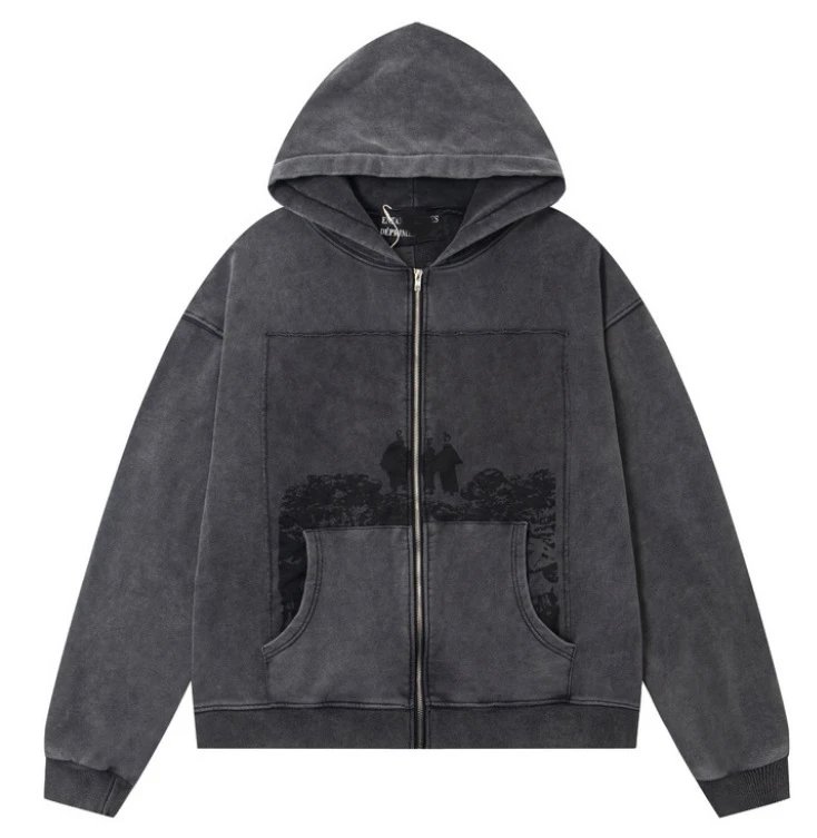 ER830 Black Zip-Up Sweatshirt