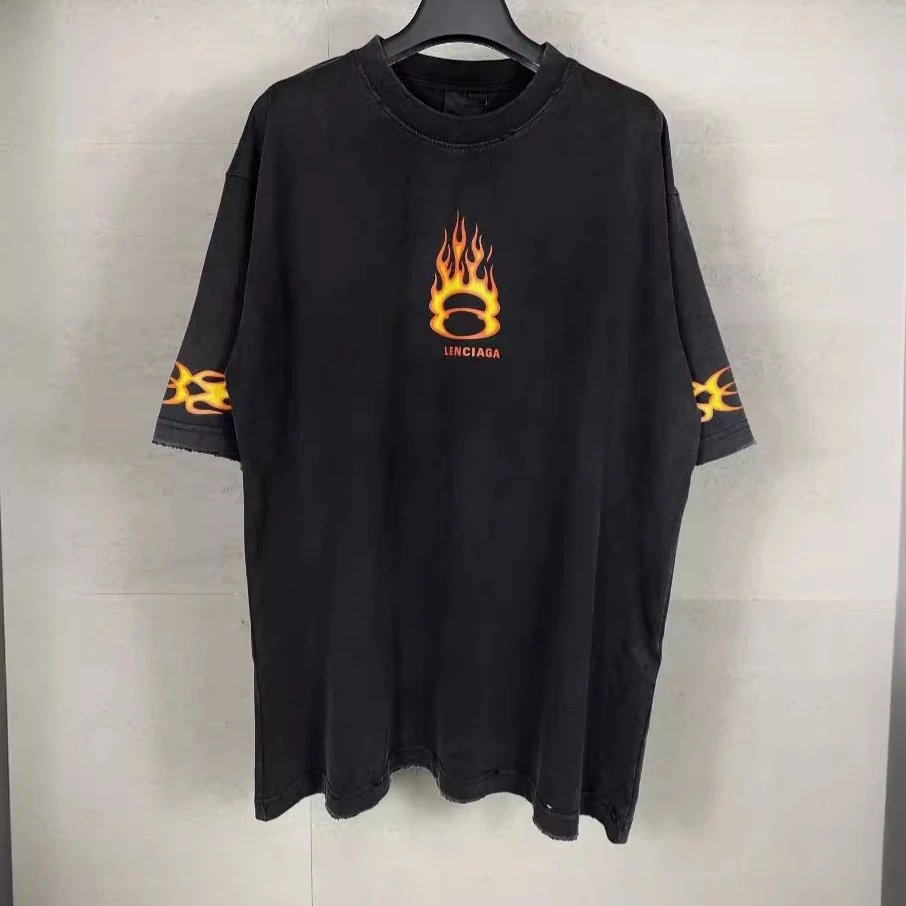 Flame Double Ring Print T-Shirt