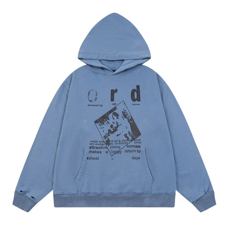 ER819 Blue Hooded Sweatshirt