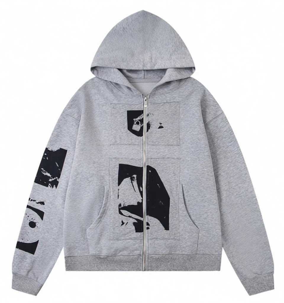 ER829 Grey Zip-Up Sweatshirt