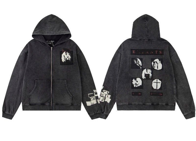 ER835 Black Zip-Up Sweatshirt