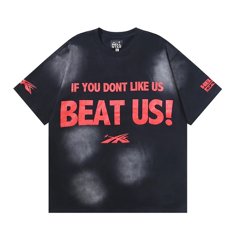 Hellstar If You Don't Like Us Beat Us! Black Oversized T-Shirt - 1