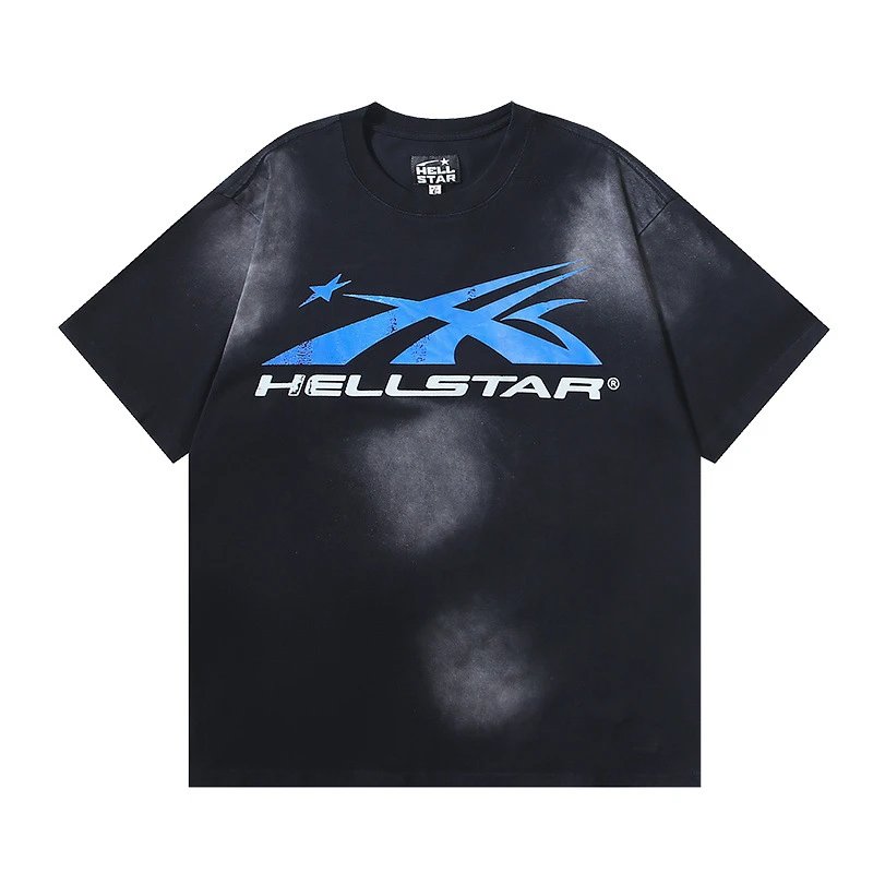 Hellstar X Logo Washed Black T-Shirt - 1