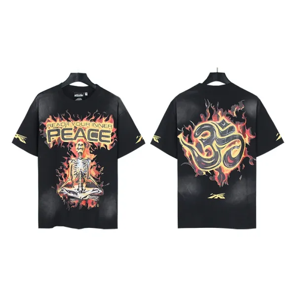 HELL Graphic Print Black Oversized T-Shirt - 15