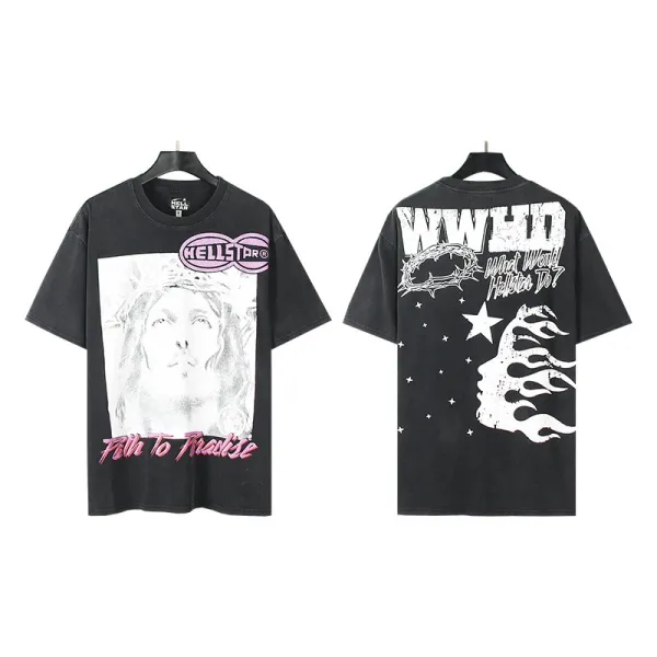 HELL Graphic Print Black Oversized T-Shirt - 24