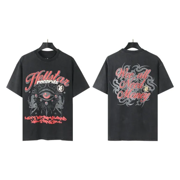 HELL Graphic Print Black Oversized T-Shirt - 26