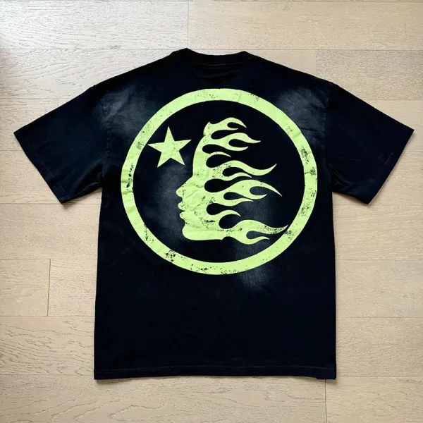 HELL Graphic Print Black Oversized T-Shirt - 7