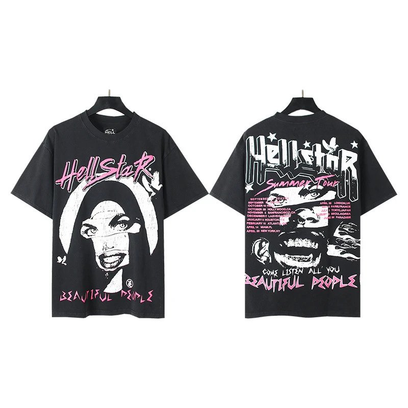 HELL Graphic Print Black Oversized T-Shirt - 50