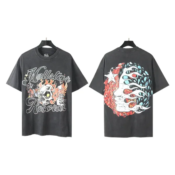 HELL Graphic Print Black Oversized T-Shirt - 27