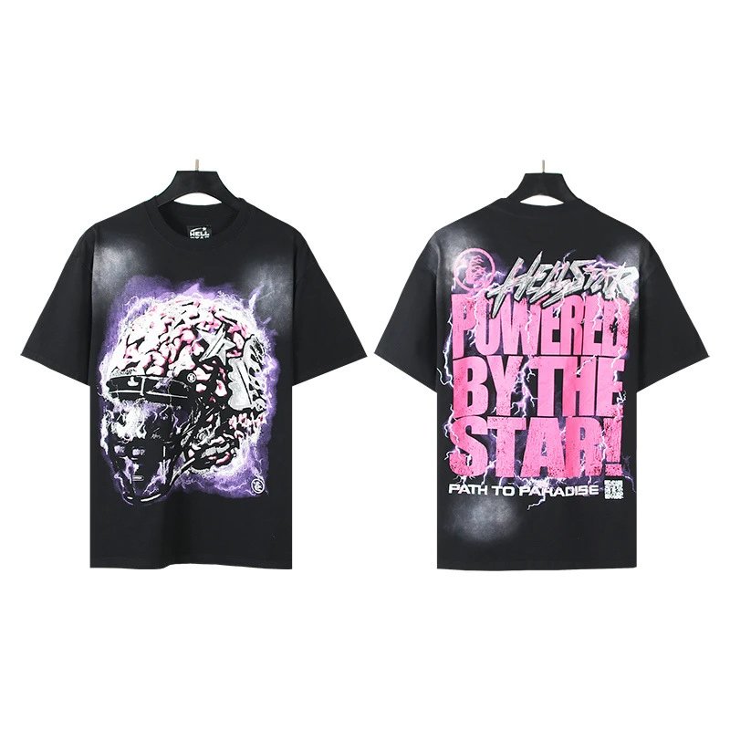 HELL Graphic Print Black Oversized T-Shirt - 35