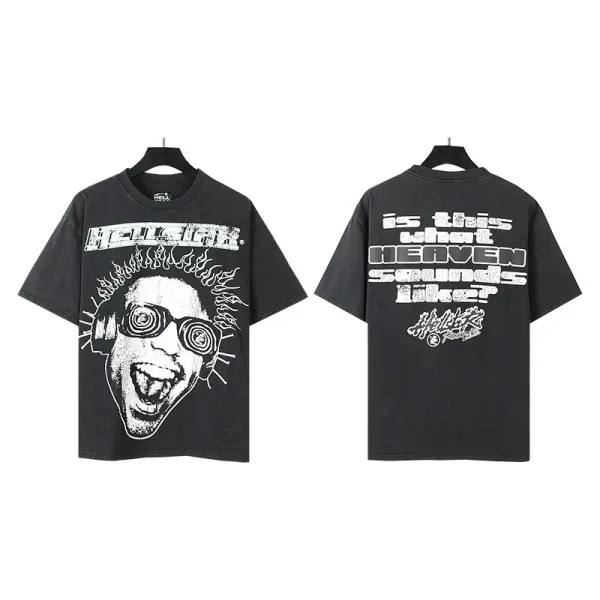 HELL Graphic Print Black Oversized T-Shirt - 51