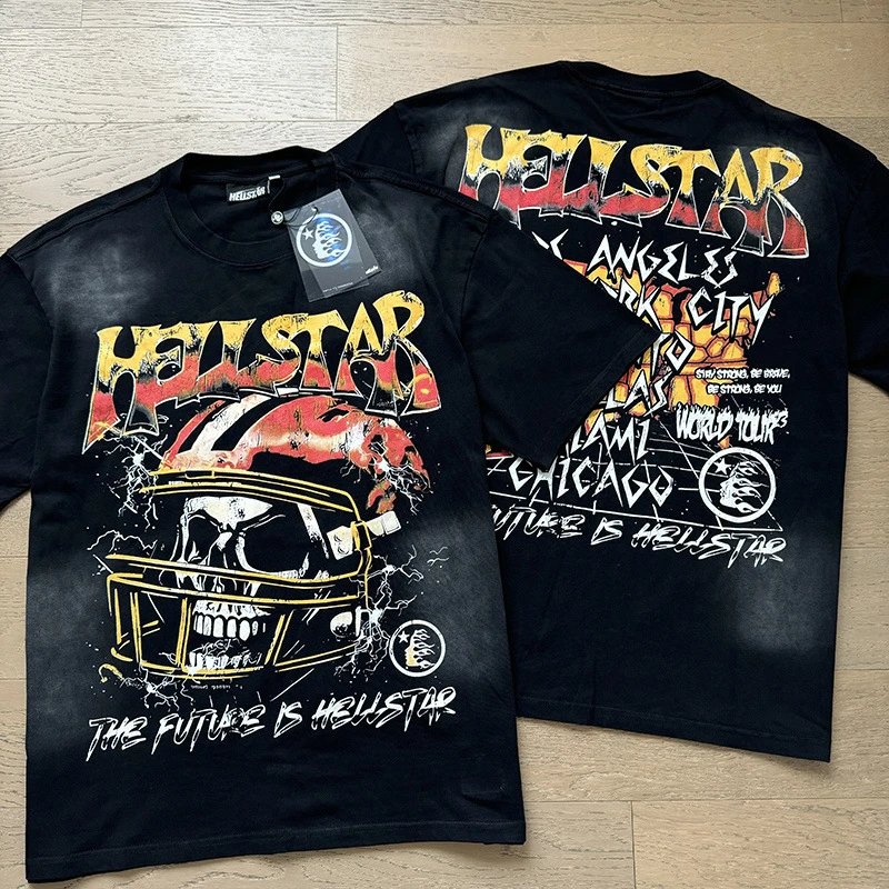 HELL Graphic Print Black Oversized T-Shirt - 4