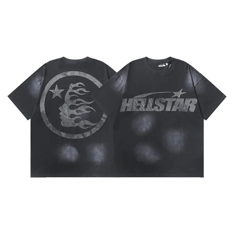 HELL Graphic Print Black Oversized T-Shirt - 14