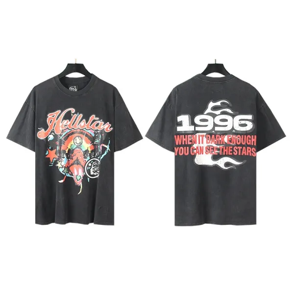 HELL Graphic Print Black Oversized T-Shirt - 28