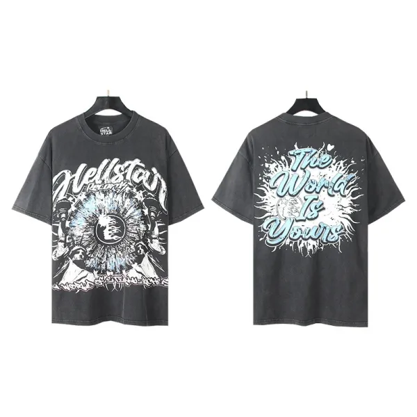 HELL Graphic Print Black Oversized T-Shirt - 31