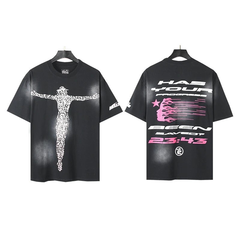 HELL Graphic Print Black Oversized T-Shirt - 42