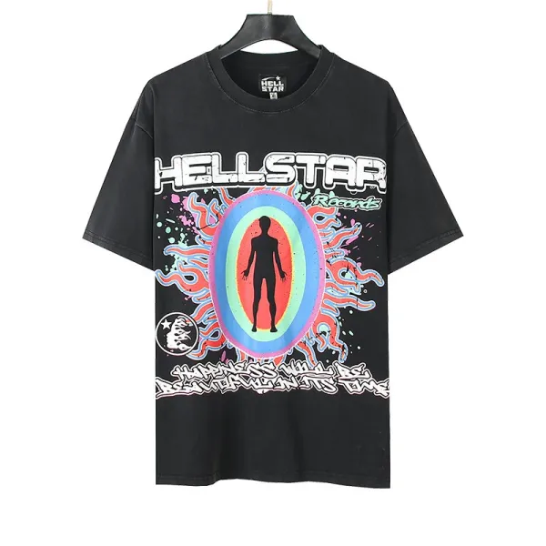 Hellstar Records Psychedelic Silhouette Black T-Shirt - 1