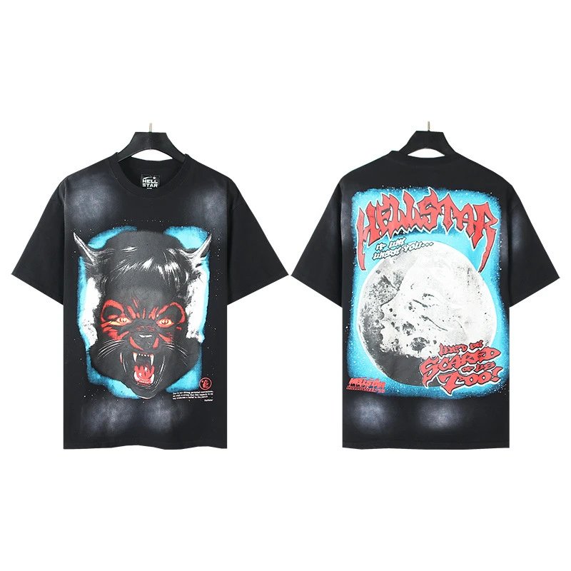 HELL Graphic Print Black Oversized T-Shirt - 33