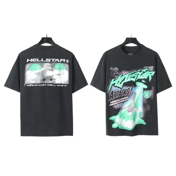HELL Graphic Print Black Oversized T-Shirt - 37