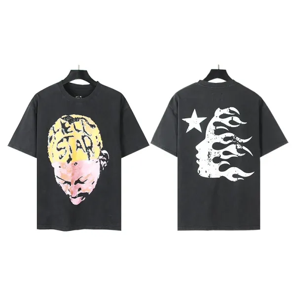 HELL Graphic Print Black Oversized T-Shirt - 44
