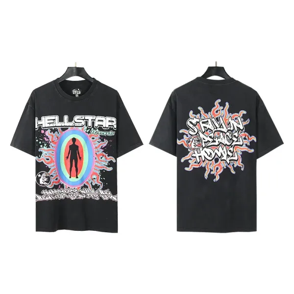 HELL Graphic Print Black Oversized T-Shirt - 30