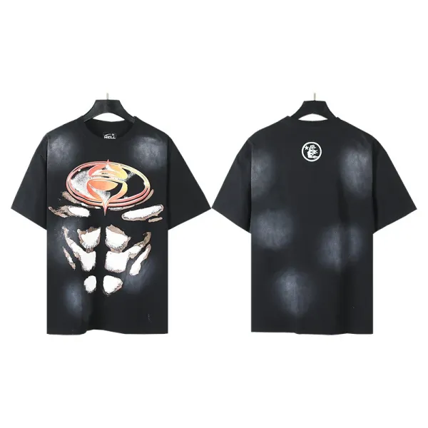 HELL Graphic Print Black Oversized T-Shirt - 32