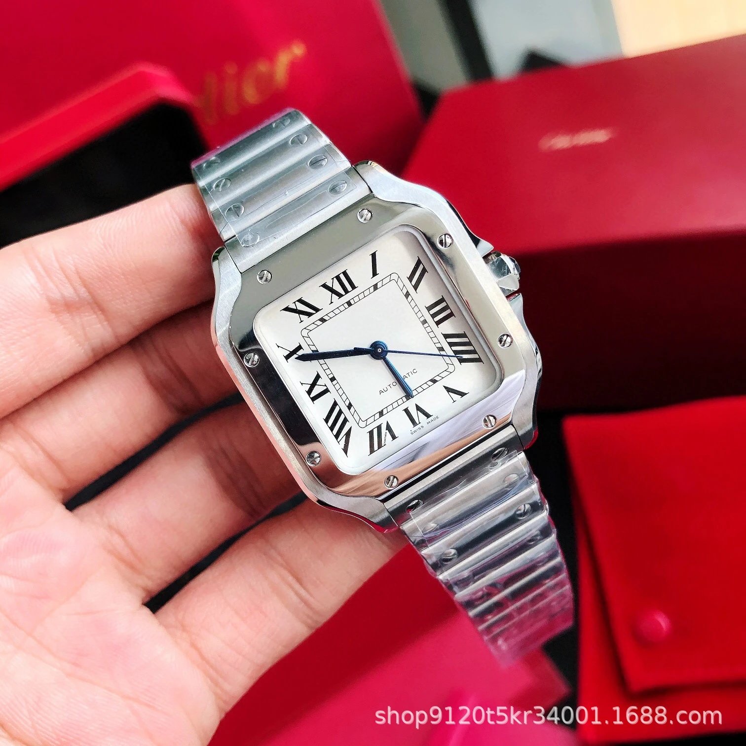 Foreign trade cross-border fashion explosion Santos Dumont Rome square watch automatic mechanical men's fashion watches