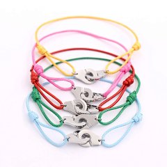 Classic hand woven titanium steel handcuffs and bracelets from Europe and America, couple leather bracelets, multi color matching accessories for bracelets